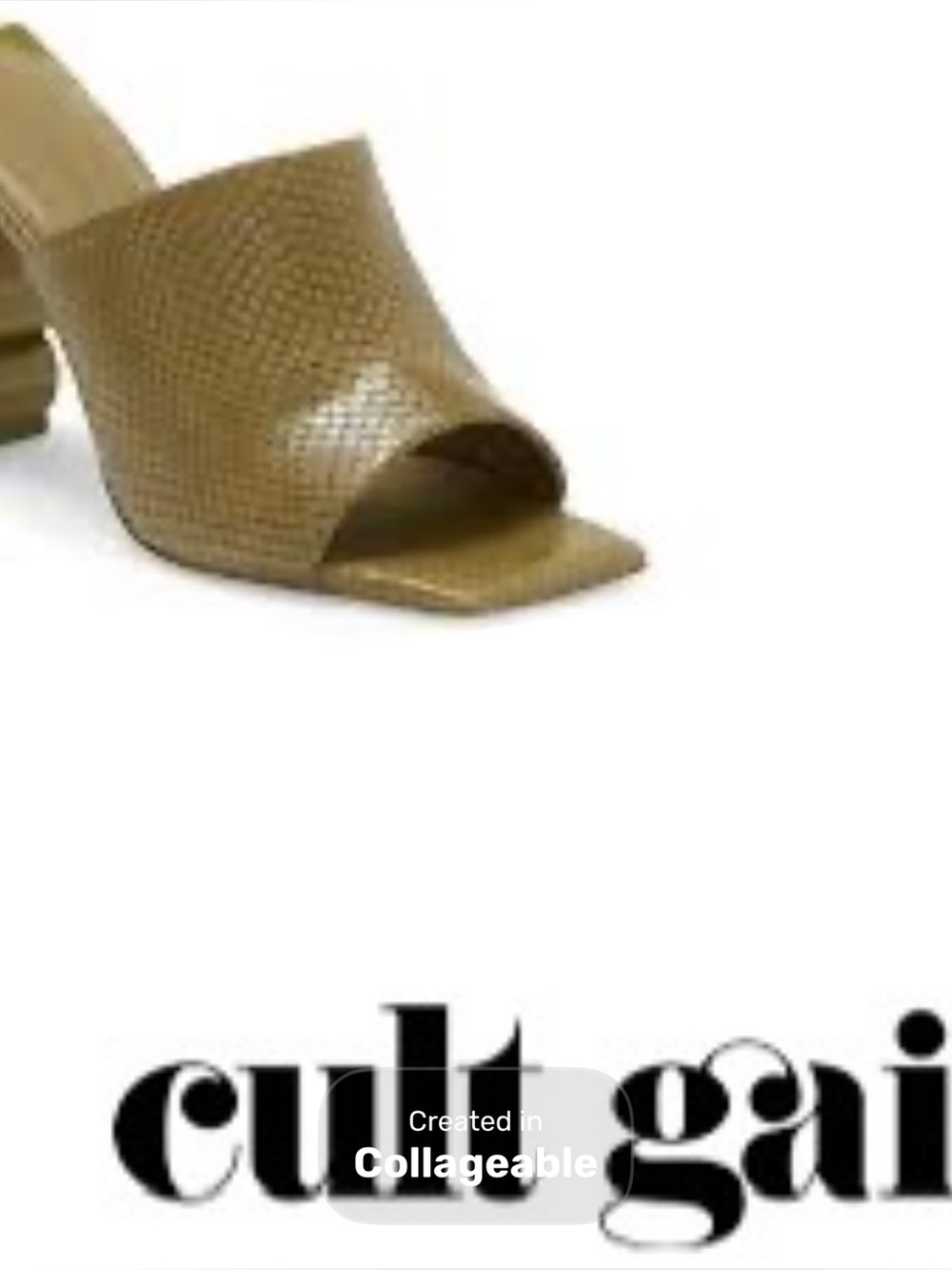 ‼️WOW‼️CULT GAIA PEYA OLIVE SCULPTURAL HEEL SANDAL MULE💚NWT‼️ 100% AUTHENTIC